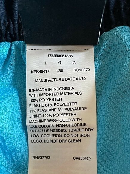 Nike BoardShorts Swim 37763  Back Elastic LaceUp Front Blues SZ Large Sharp - Picture 10 of 10